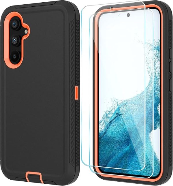 A54 Phone Case for Galaxy A54 5G - Black Orange