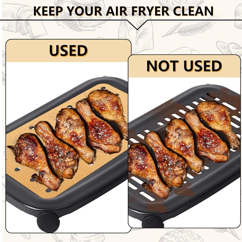 200 Sheets Air Fryer Disposable Paper Liner Compatible With Ninja Dz201/Dz401 Dual Airfryer Baking - Image 4