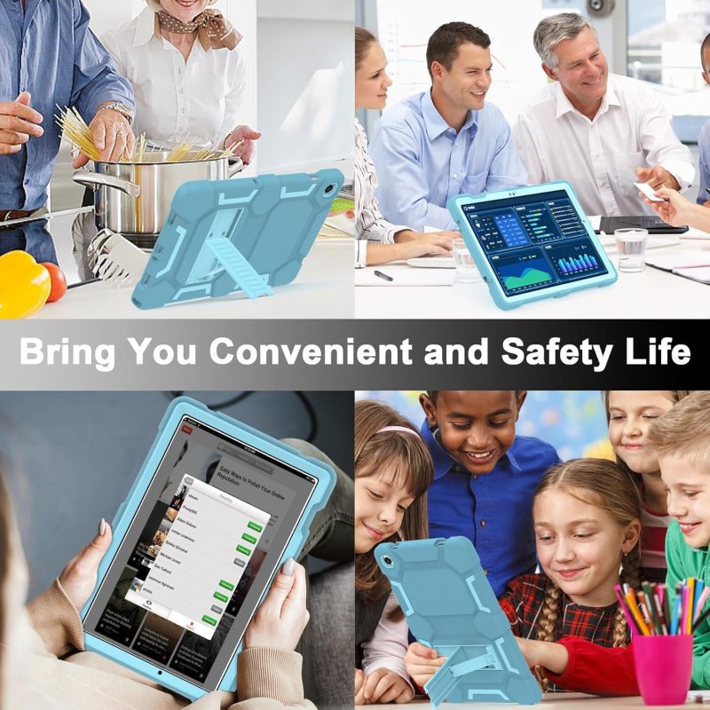 CCMAO Case for Samsung Galaxy Tab A9+ 10.9”(SM-X210/X216/X218) Heavy Duty Shockproof Hard Hybrid Three Layer Protective Cover with Kickstand for Galaxy Tablet A9 Plus 2023 Model for Kids Blue+Green - Image 6
