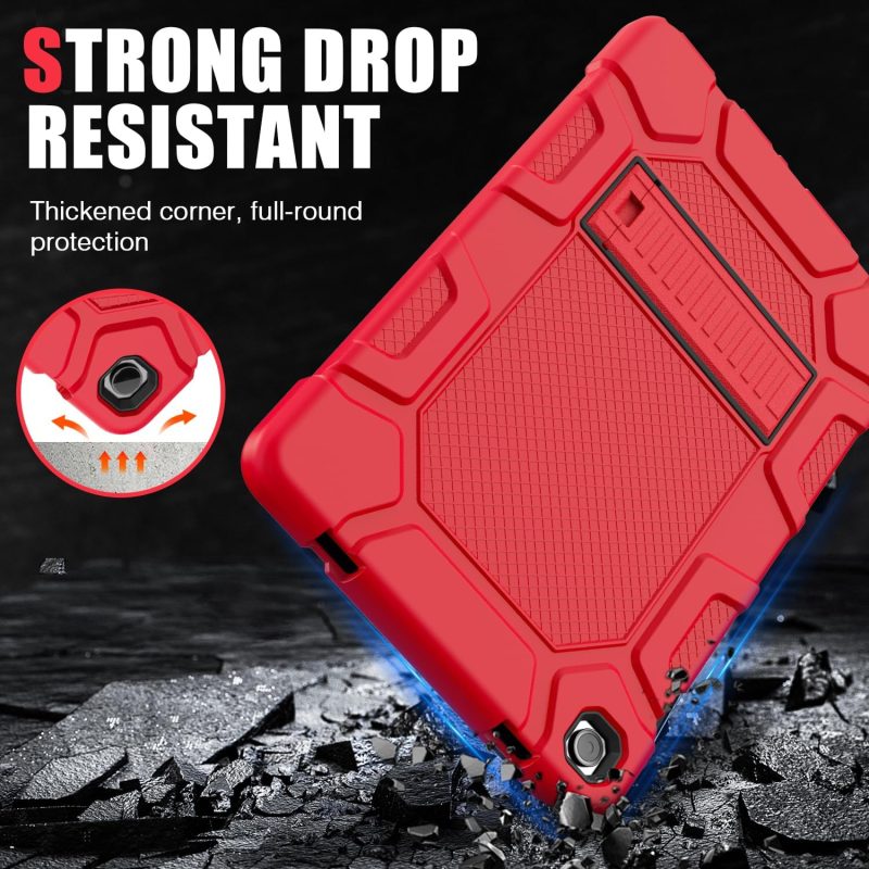 2024 Case for Samsung Galaxy Tab A9+/A9 Plus 11” 2024 Model (SM-X210/X216/X218) Heavy Duty Shockproof Rugged High Impact Protective Case Red - Image 4