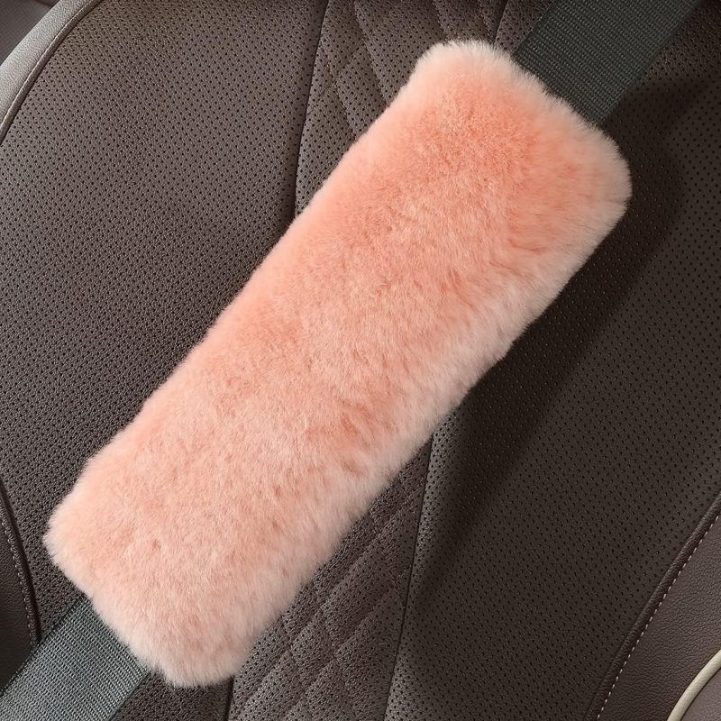 Ogland Genuine Sheepskin Soft Fuzzy Car Seat Belt Pad - Image 3