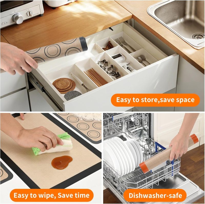 2-Pack Silicone Baking Mats – Non-Stick Reusable Bpa-Free Oven Liners - Image 5