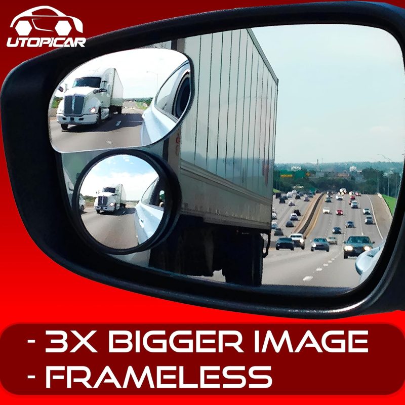 Blind Spot Convex Car Mirror - Rearview Accessories For Car Interior - Automotive Blindspot Mirrors For Larger Image And Improved Traffic Safety (2-Pack) - Image 3