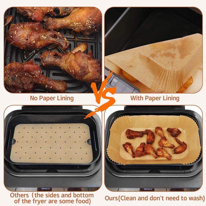 Ninja Smart Xl Air Fryer Liners - 120 Pcs Disposable Parchment Paper Rectangular For Ninja Foodi Air Fryer Accessories - Image 2