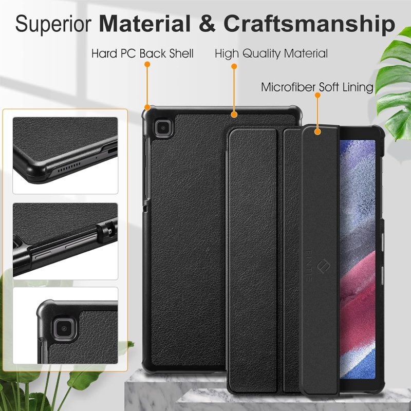 2021 Fintie Slim Case for Samsung Galaxy Tab A7 Lite 8.7 Inch 2021 Model (SM-T220/T225/T227) Ultra Thin Lightweight Hard Back Shell Tri-Fold Stand Cover Black - Image 6