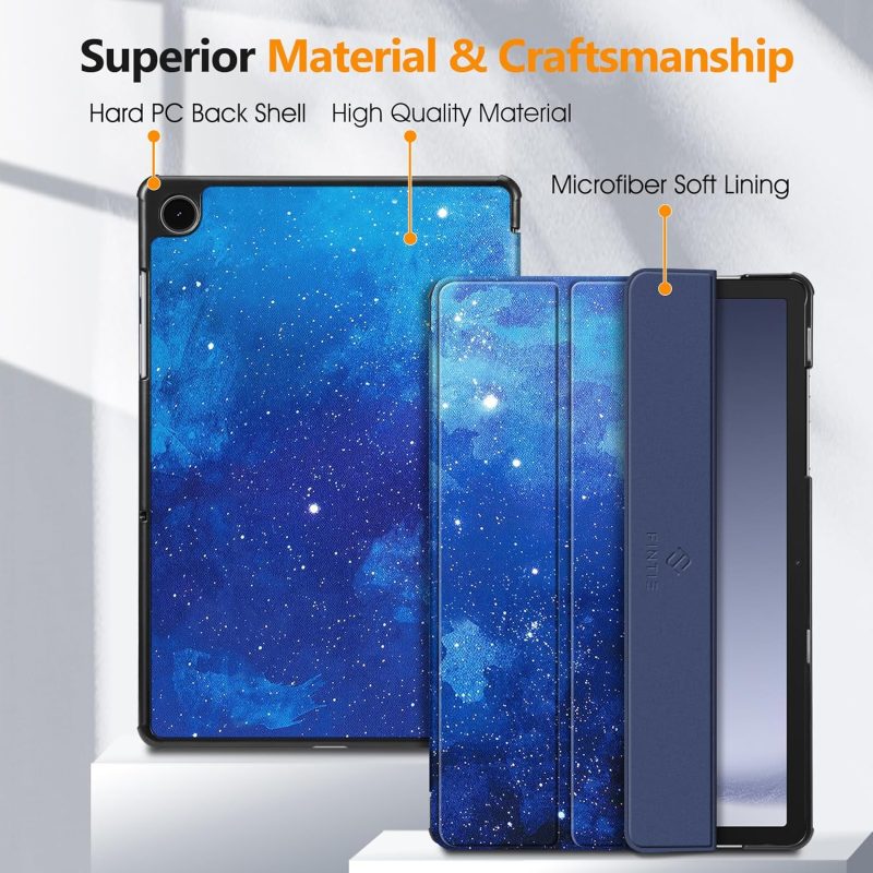 2023 Fintie Slim Case for Samsung Galaxy Tab A9 Plus/A9+ 5G 11 Inch 2023 Model (SM-X210/X216/X218) Ultra Thin Lightweight Hard Back Shell Tri-Fold Stand Cover with Auto Wake/Sleep Starry Sky - Image 6