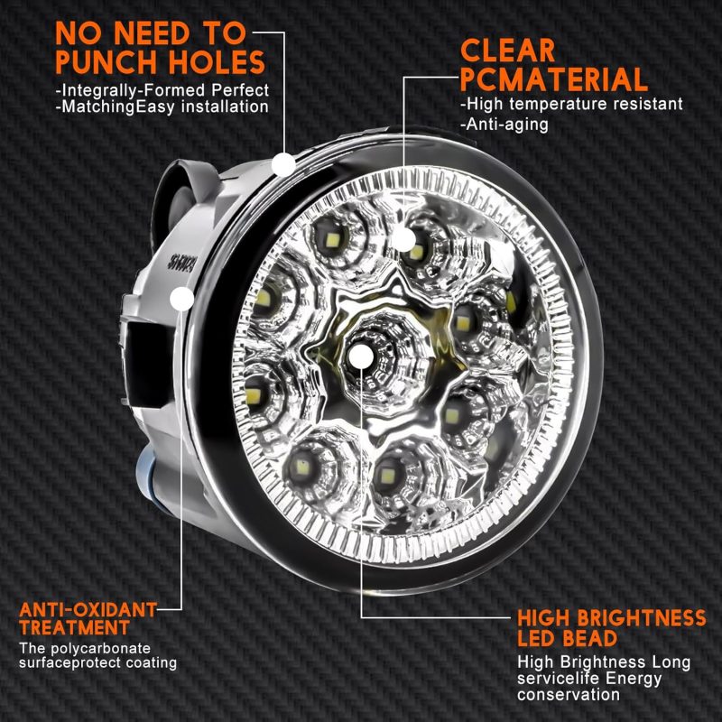 Led Fog Light For Infiniti G37 2010-2013 - Pair Bumper Driving Lamp Replacement Assemblies - Image 3
