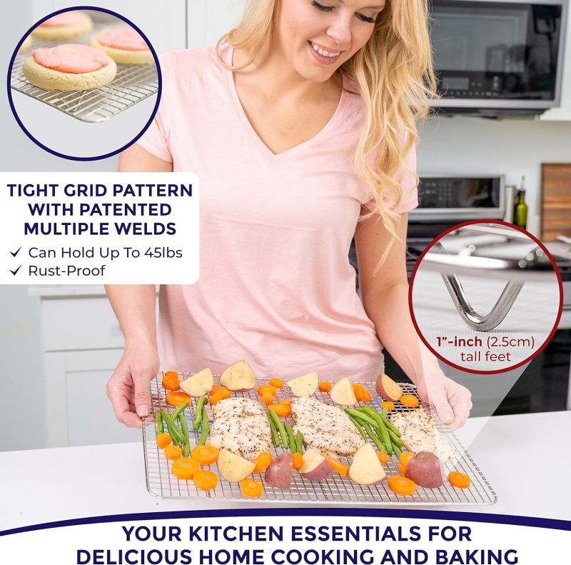 Kitchenatics Heavy Duty Half Sheet Cooling Racks - Image 4