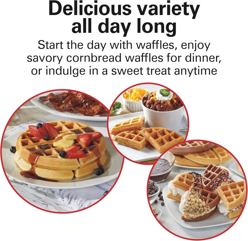 Hamilton Beach Belgian Waffle Maker With Pfas-Free Non-Stick Ceramic-Coated Plates - Image 2