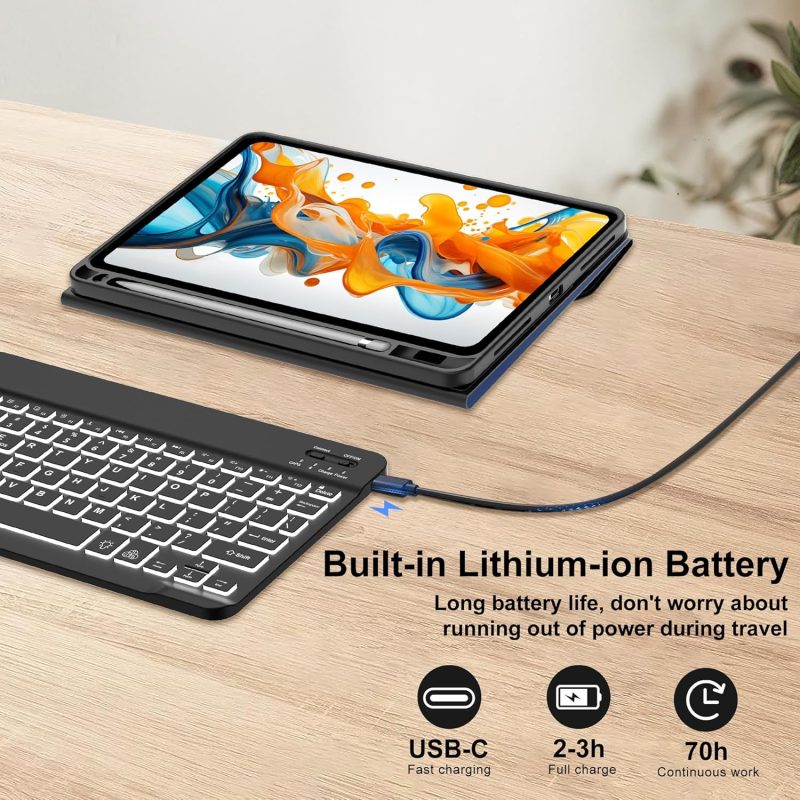 GENERIC Keyboard Case for Samsung Galaxy Tab S6 Lite 10.4 - Image 2