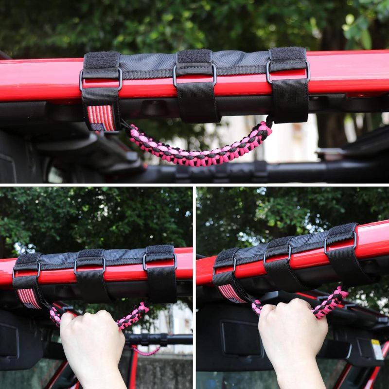 Handles Grab Roll Bar Grab Handles Grip Handle For Jeep Wrangler Accessories Tj Jk Jl Gladiator Jt Utv Atv - Upgrade Metal Buckle - Image 6