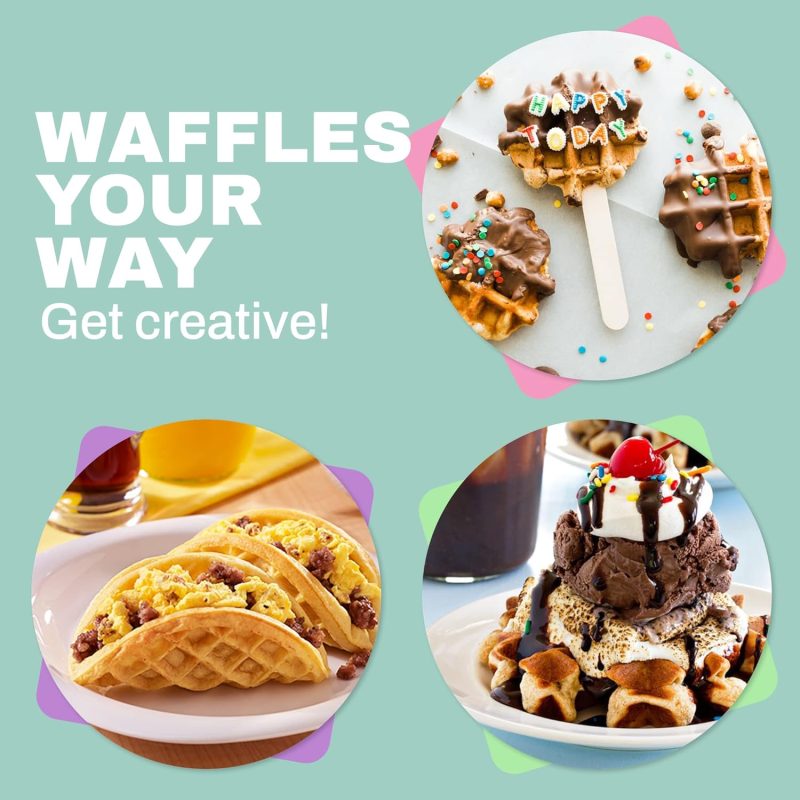 Elite Gourmet Ewm015M# Electric Nonstick 4.5-Inch Mini Waffle Maker - Image 6