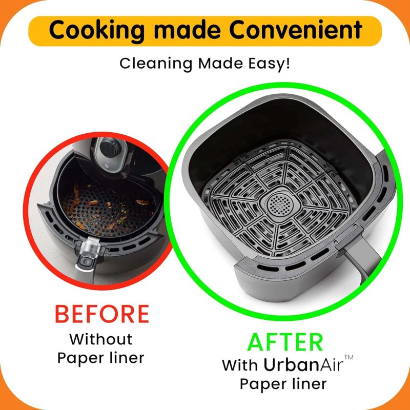 6.5-Inch Square Air Fryer Paper Liners 125Pcs For Easy Cleanup - Non-Stick - Image 4