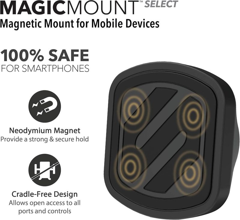 Scosche Mmwsm-Xces0 Magicmount Select Magnetic Car Phone Holder - Strong Magnet Mount For Iphone And Android - Secure Magnetic Cell Phone Mount For Window Or Dash - Universal 360° Adjustable Head - Image 2