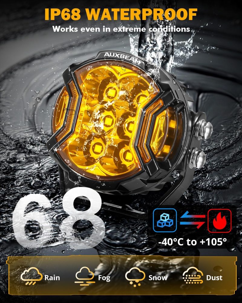 Auxbeam V-Ultra Series 3 Inch 108W Led Round Pods - Image 6