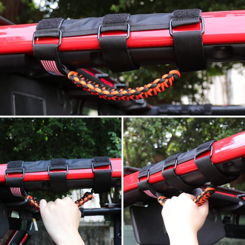 Handles Grab Roll Bar Grab Handles Grip Handle For Jeep Wrangler Accessories Tj Jk Jl Gladiator Jt Utv Atv - Upgrade Metal Buckle - Image 6
