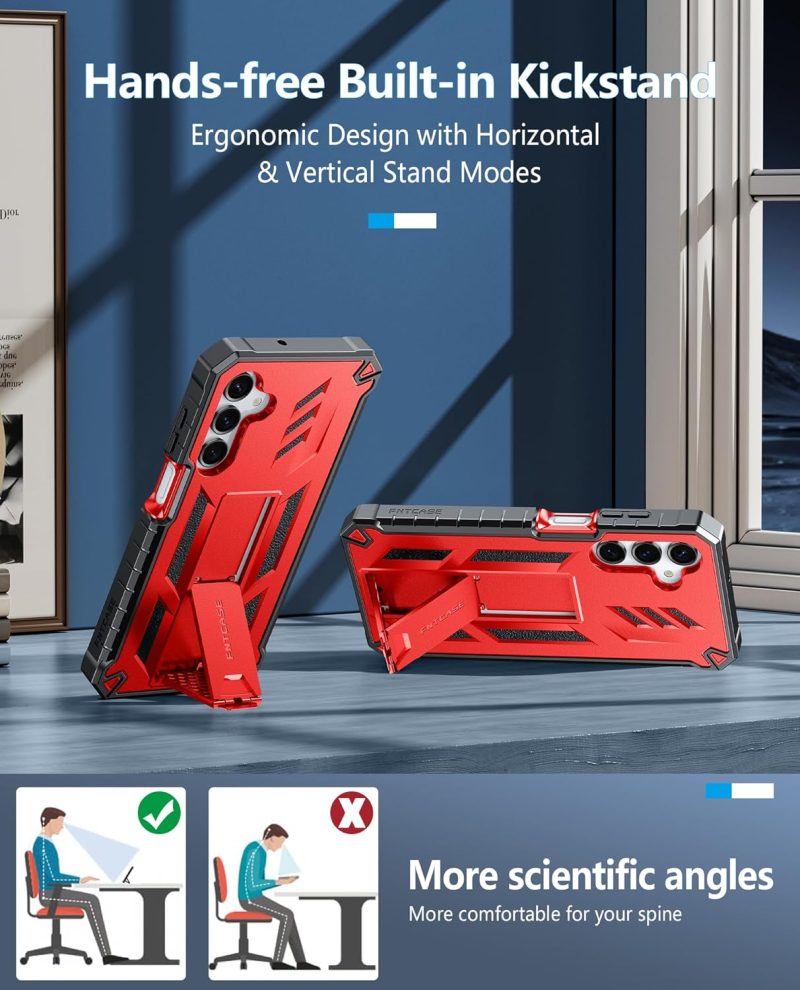 FNTCASE Hybrid Protective Case for Galaxy A16-5G - Red - Image 4