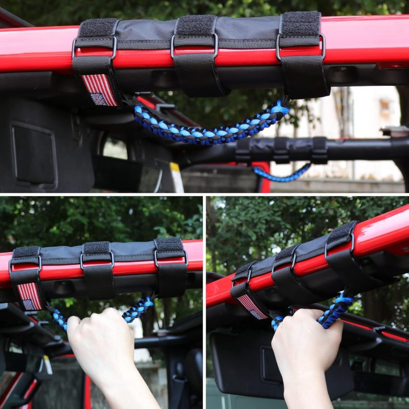 Handles Grab Roll Bar Grab Handles Grip Handle For Jeep Wrangler Accessories Tj Jk Jl Gladiator Jt Utv Atv - Upgrade Metal Buckle - Image 6