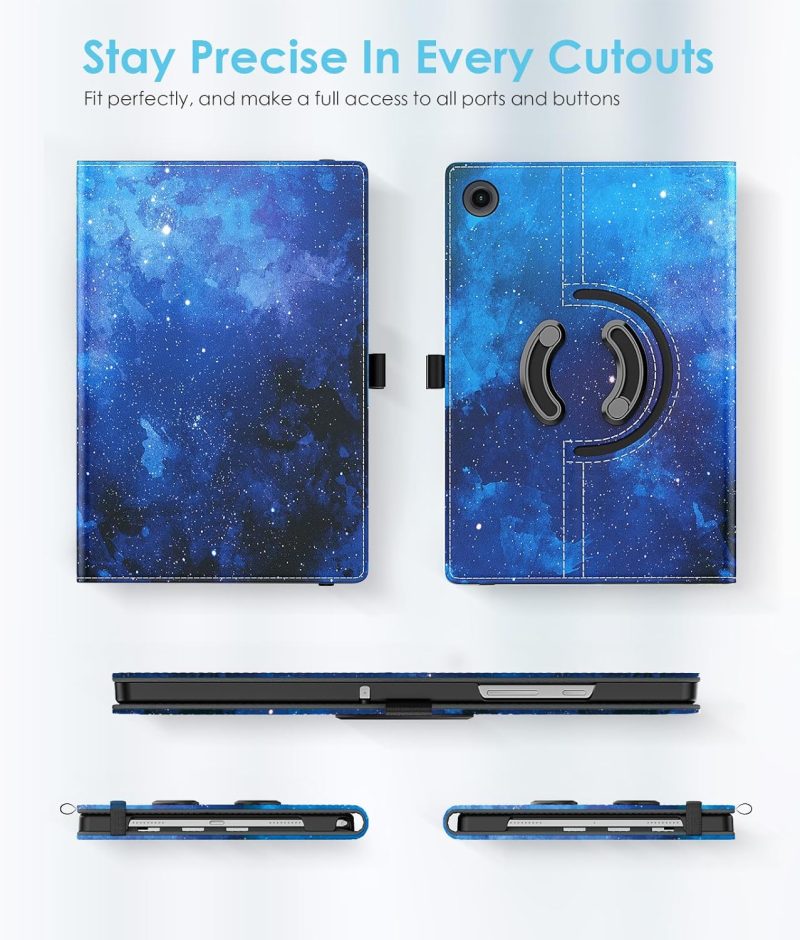 2023 TiMOVO Rotating Case for Samsung Galaxy Tab A9 Plus 11 Inch 2023 90 Degree Rotating Stand Cover Support Auto Wake Sleep for Galaxy Tab A9+ Tablet SM-X210/X216/X218 Blue Starry Sky - Image 5
