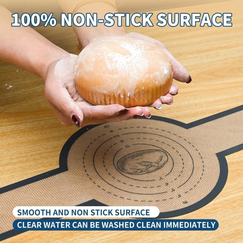 2 Pcs Silicone Bread Sling For Dutch Oven Liners Silicone Baking Mat [Non-Stick & Heat Resistant] Reusable Sourdough Bread Baking Supplies With Long Handle Bread Making Tools For Transfer Sourdough - Image 5