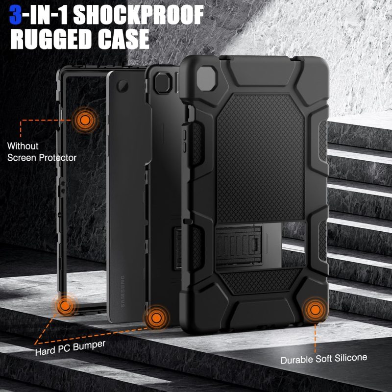 2024 Case for Samsung Galaxy Tab A9+/A9 Plus 11” 2024 Model (SM-X210/X216/X218) Heavy Duty Shockproof Rugged High Impact Protective Case Black - Image 5