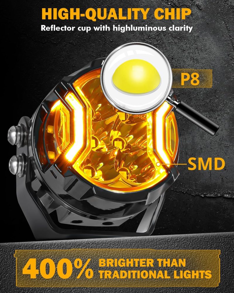 Auxbeam V-Ultra Series 3 Inch 108W Led Round Pods - Image 5