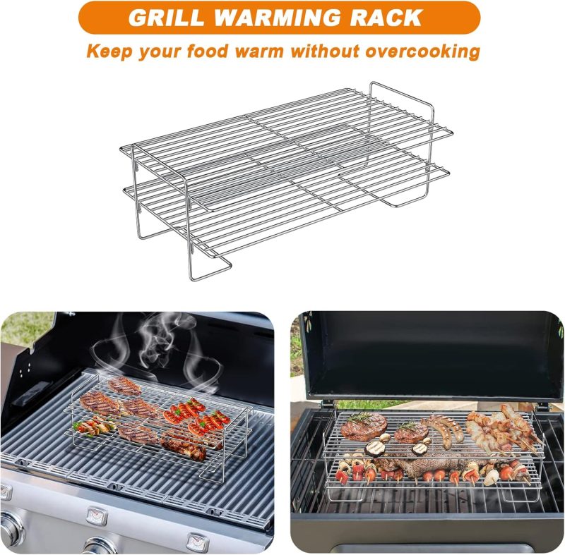 Stanbroil 17 Inch Universal Stainless Steel Smoke Shelf/Warming Cooking Rack Replacement For Traeger And Other Wood Pellet Grills/Gas Grills - Image 6