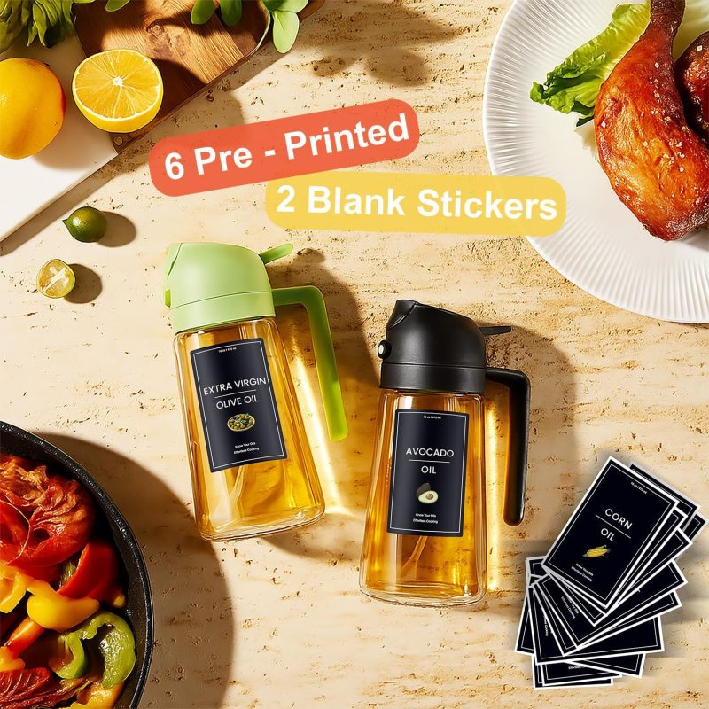 Cxinyi - 16Oz/470Ml Olive Oil Dispenser For Kitchen With Stickers - 2 In 1 Olive Oil Sprayer For Cooking - Image 2