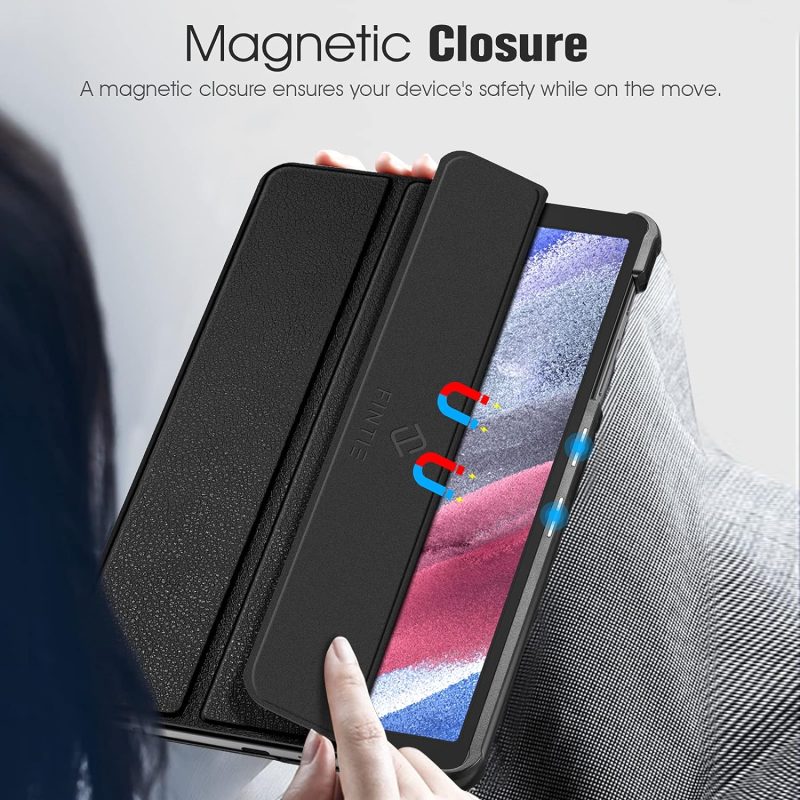 2021 Fintie Slim Case for Samsung Galaxy Tab A7 Lite 8.7 Inch 2021 Model (SM-T220/T225/T227) Ultra Thin Lightweight Hard Back Shell Tri-Fold Stand Cover Black - Image 5