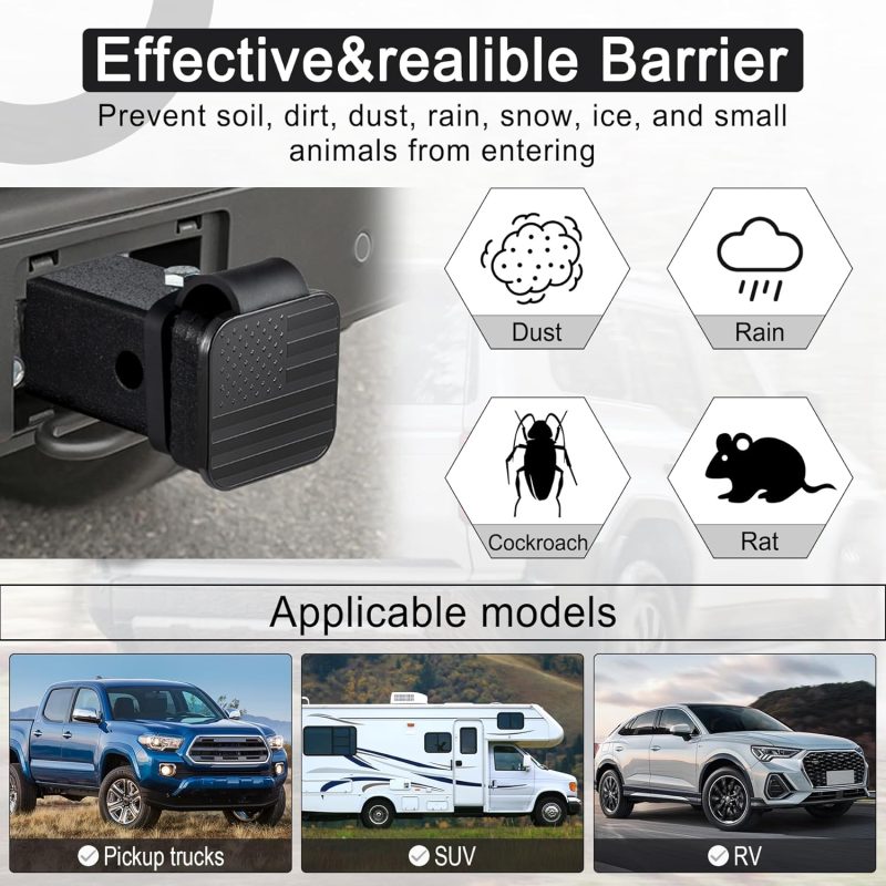 Uyye 2 Inch Rubber Trailer Hitch Cover - Image 5