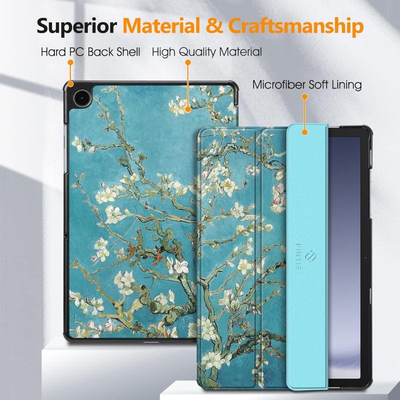 2023 Fintie Slim Case for Samsung Galaxy Tab A9 Plus/A9+ 5G 11 Inch 2023 Model (SM-X210/X216/X218) Ultra Thin Lightweight Hard Back Shell Tri-Fold Stand Cover with Auto Wake/Sleep Blossom - Image 6