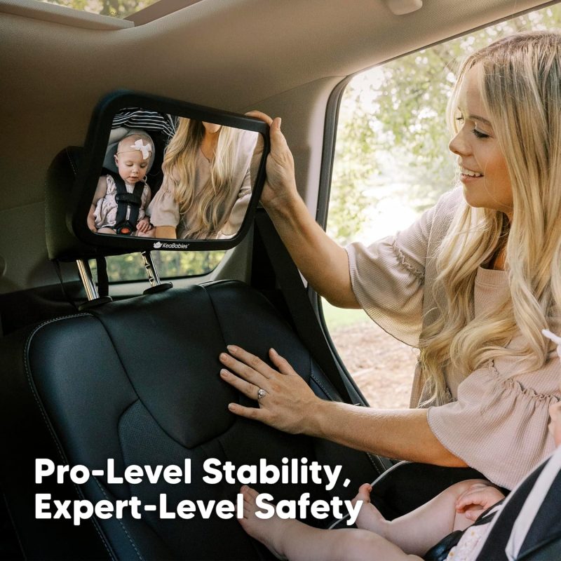 Safety Baby Car Seat Mirror - Wide Shatterproof Backseat Infant Car Mirror For Baby Rear Facing - Image 4