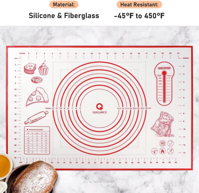 Silicone Pastry Baking Mat Dough - 16X24Inch Large Non Stick Slip Cookie Bread Rolling Mats Sheet - Image 2