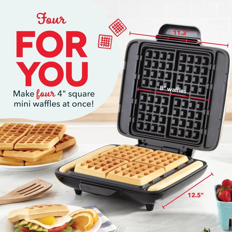 Dash No-Drip Waffle Maker - Four Waffle Molds - Image 2