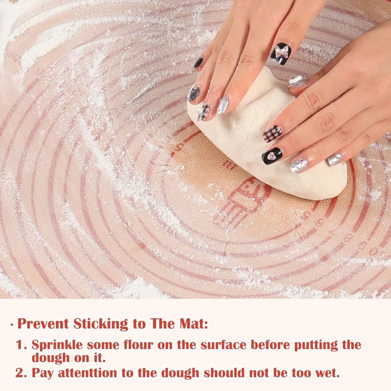 Non-Slip Silicone Pastry Mat Extra Large With Measurements 28''By 20'' For Silicone Baking Mat - Image 5