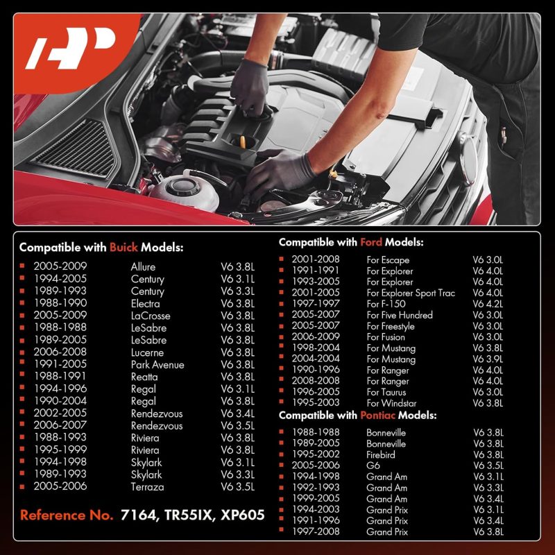 A-Premium 6Pcs Iridium Platinum Spark Plugs Compatible With Buick - Image 3