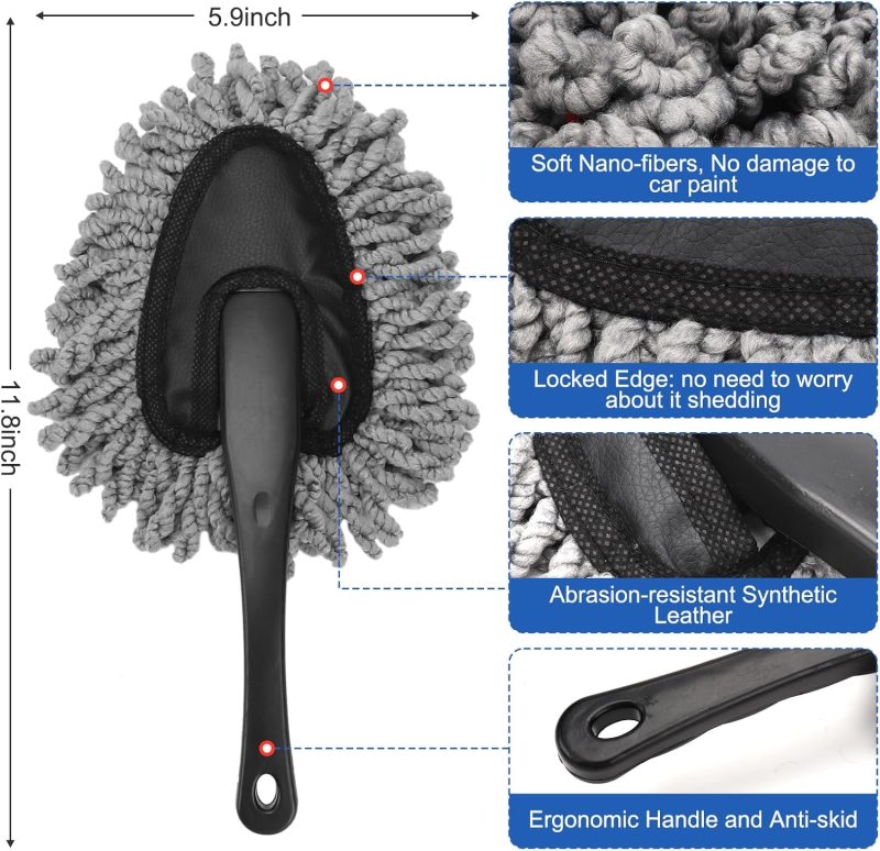 Car Interior Duster Detailing Brush Set Cleaning Gel Kit - Image 2