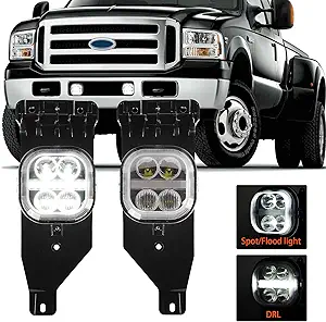 Led Fog Light With Daytime Running Lights - Fog Light Assembly For Ford F250 F350 F450 F550 Super Duty 2005 2006 2007 Driving Fog Lamps Plug & Play 2Pcs