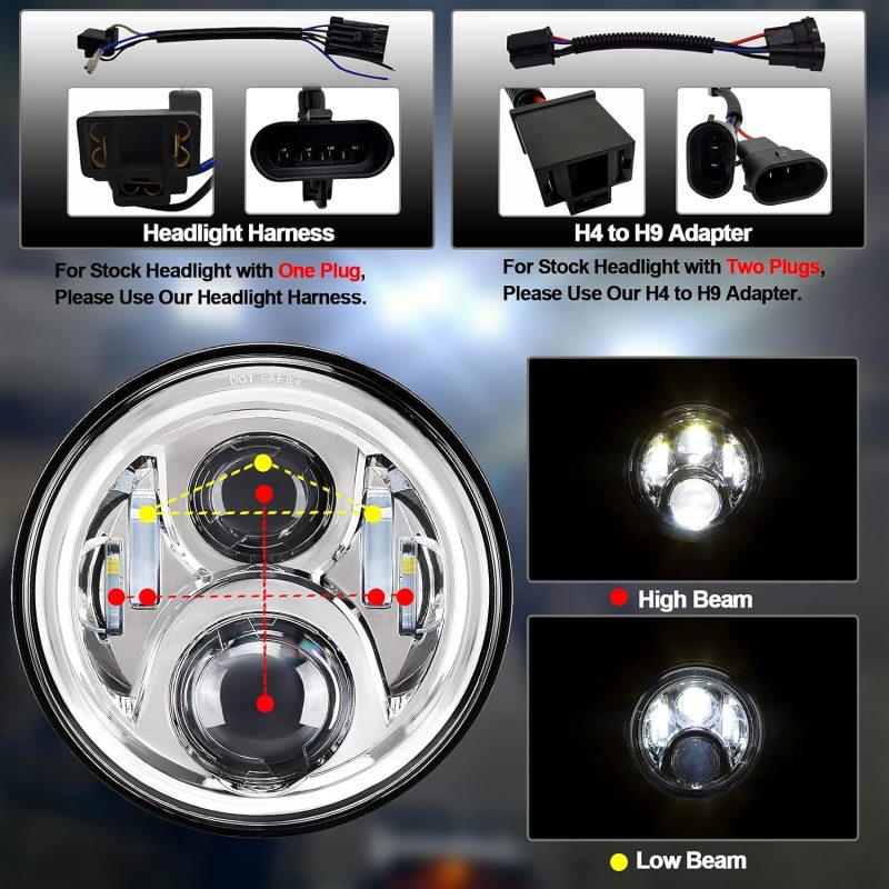 7 Inch Motorcycle Led Headlight 4.5 - Image 2