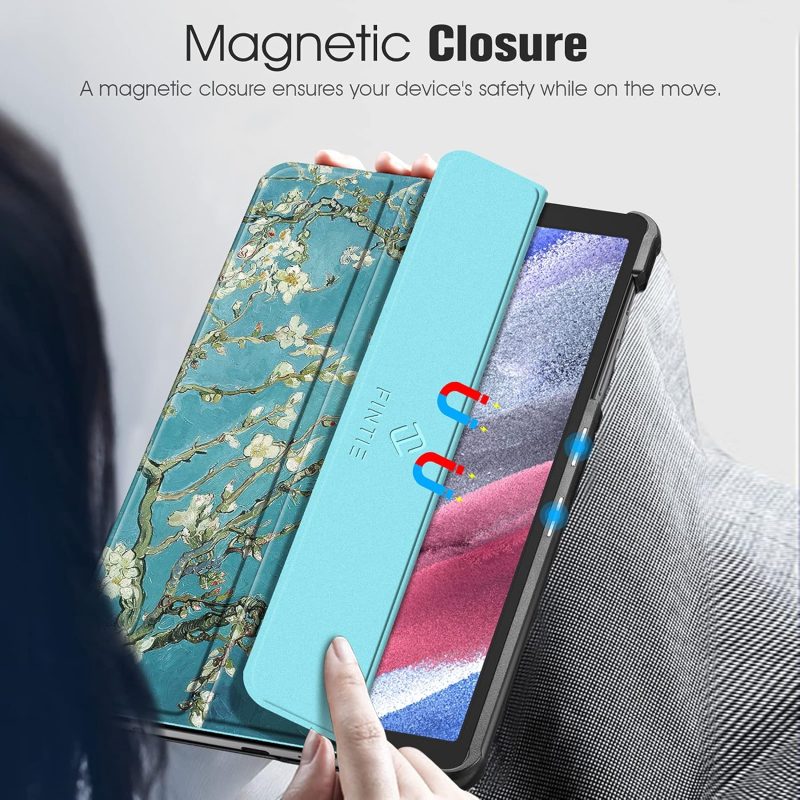2021 Fintie Slim Case for Samsung Galaxy Tab A7 Lite 8.7 Inch 2021 Model (SM-T220/T225/T227) Ultra Thin Lightweight Hard Back Shell Tri-Fold Stand Cover Blossom - Image 5