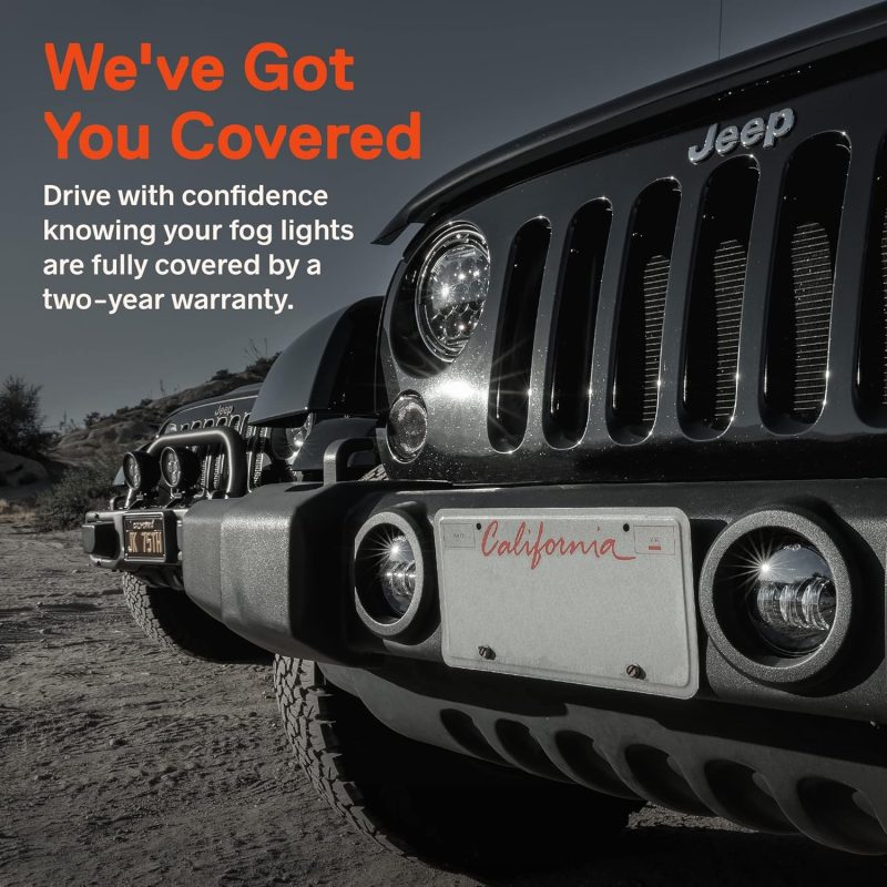 True Mods 4-Inch 60W Led Fog Lights Replacement For 2007-2018 Jeep Wrangler Jk Unlimited Jku Sport S Rubicon Sahara Front Bumper Off-Road Fog Lamp Round Driving Light Bulb Accessories - Image 6