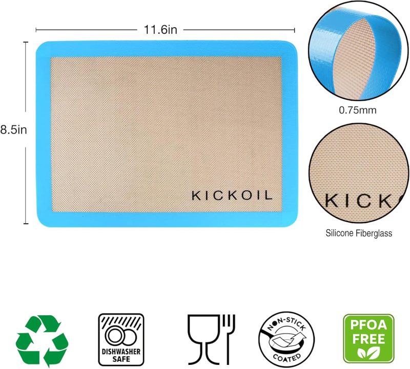 Small Silicone Baking Mats Quarter Sheet Non Stick Reusable Silicone Oven Liners - Image 2