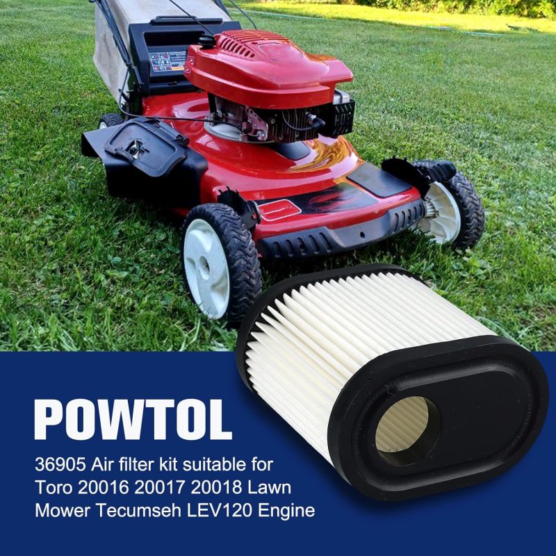 Powtol 36905 Air Filter For Toro Recycler 22 Gts 6.5Hp 20016 20017 20018 Lawn Mower Tecumseh 751-11122 Lv195Ea With Rj19Lm Spark Plug (Pack Of 2) - Image 2