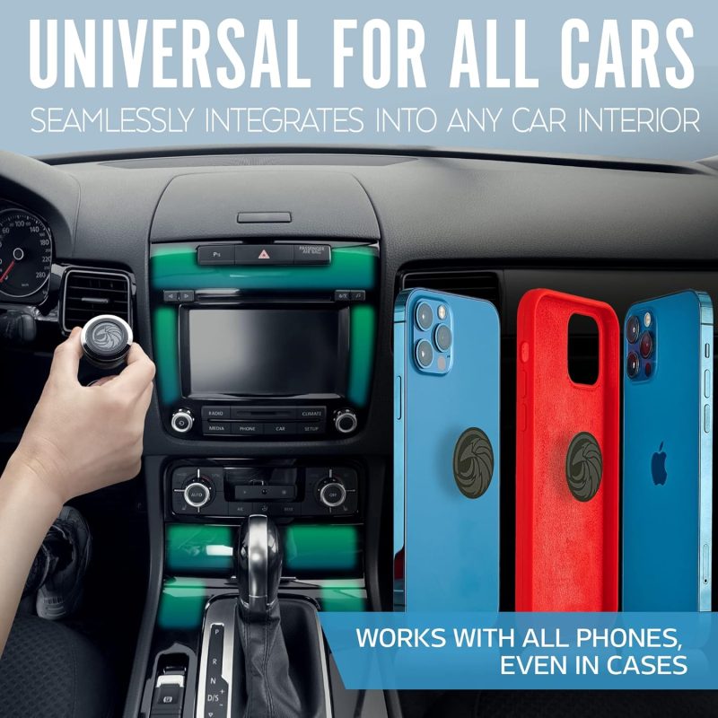 Universal Car Phone Mount Magnetic - All-Metal Car Mount For Smartphone & Gps - Cell Phone Holder For Car Dashboard. +100 To Safeness & Comfort - Image 3