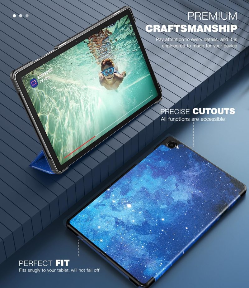 2023 TiMOVO Case for Samsung Galaxy Tab A9+/A9 Plus 11 Inch 2023 Slim Lightweight Stand Hard Back Shell Protective Cover for Galaxy Tab A9+ Tablet SM-X210/X216/X218 Auto Wake/Sleep Blue Starry Sky - Image 4