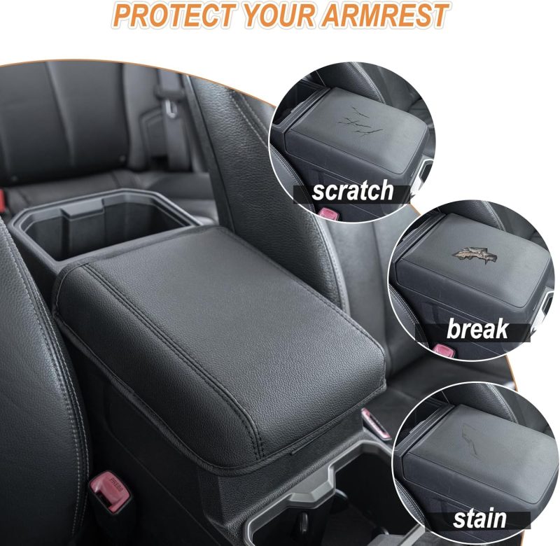 Jkcover Compatible With 2024 2025 2026 Toyota Tacoma (4Th Gen Tacoma) Center Console Armrest Cover Accessories Pu Leather Car Anti-Scratch Armrest Cushion Lid Protector - Image 6