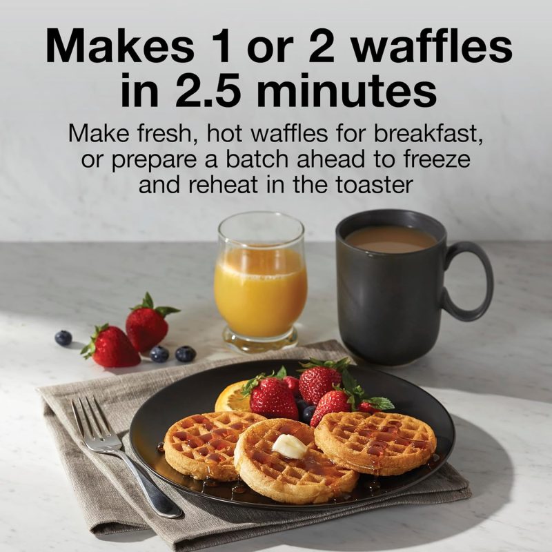 Proctor Silex Double Mini Waffle Maker Machine With 4” Round Non-Stick Grids - Image 2