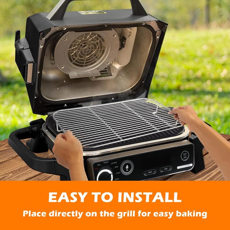 2Pcs Stainless Steel Rack Set For Ninja Woodfire Outdoor Grill And Smoker - Image 6