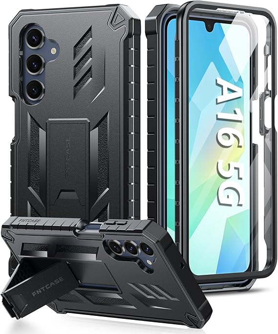 FNTCASE Hybrid Protective Case for Galaxy A16-5G - Black
