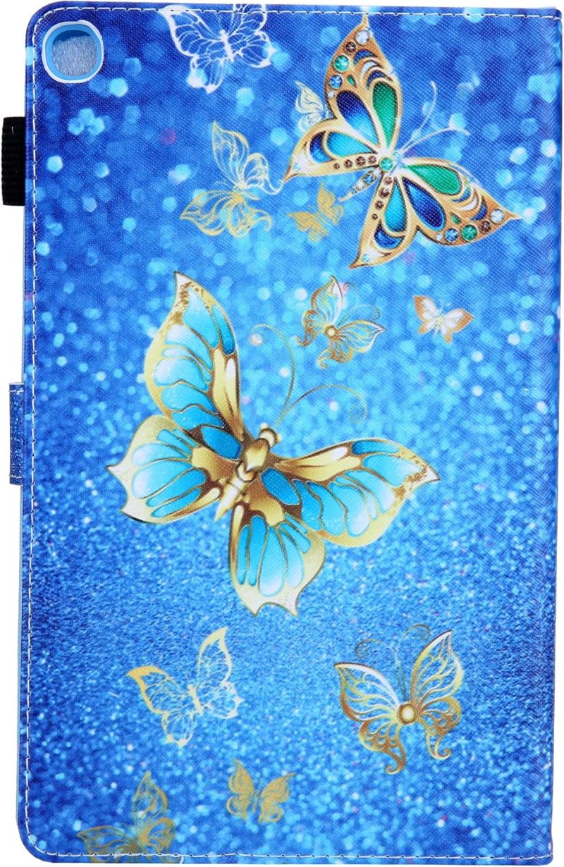 2019 for Samsung Galaxy Tab A 10.1 inch Case 2019 Model (SM-T510/T515/T517) with Stand/Pencil Holder/Card Slots/Magnetic/Folding Folio Slim PU Leather Soft TPU Back Shockproof CoverGold Butterfly - Image 5